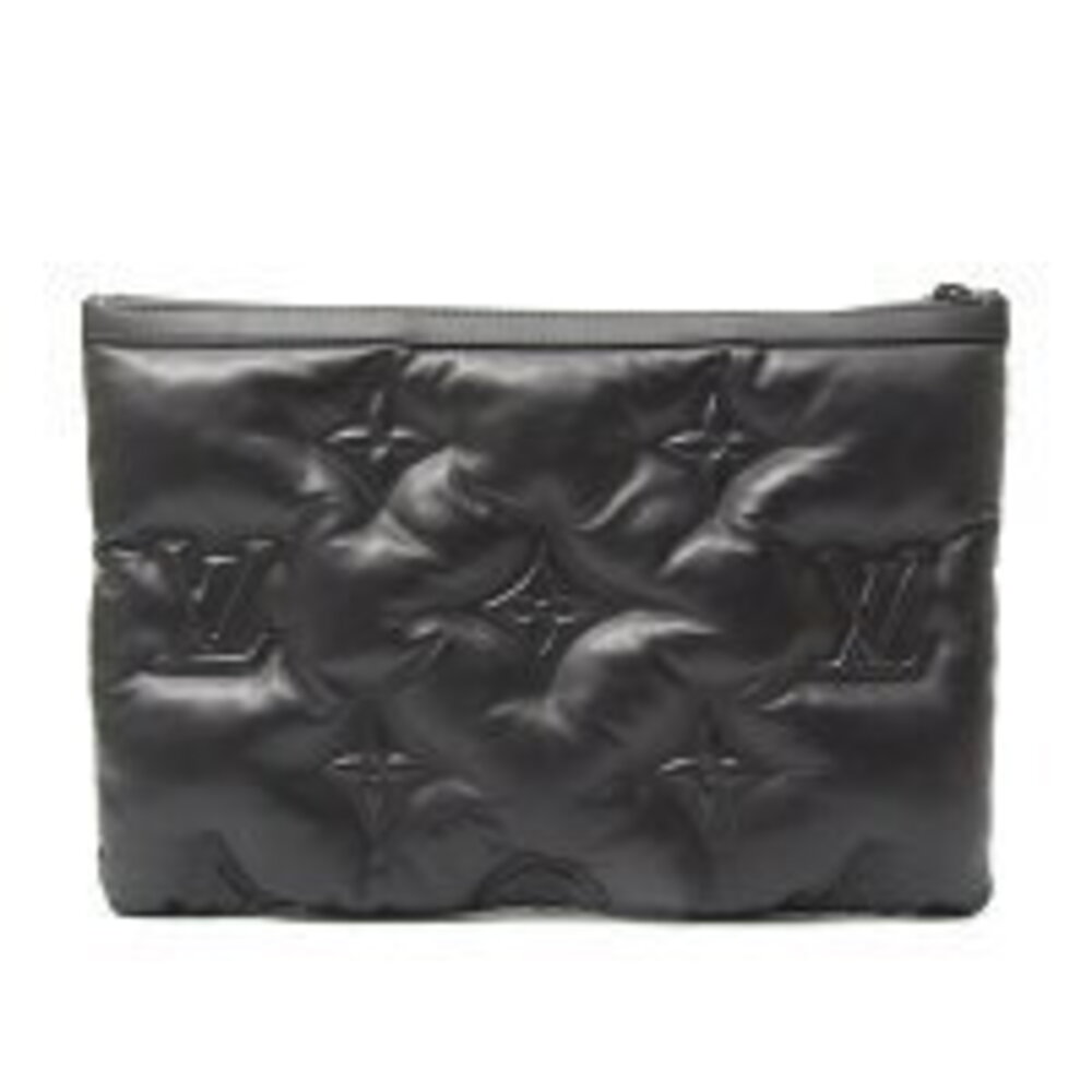 Louis Vuitton Black Shoulder Leather Pochette Clutch Bag